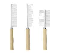 GTYHH 3 Piezas De Peine De Mascotas, Cuidado del Cabello De Gato, Peine De Mango De Madera, Suministros para Mascotas.