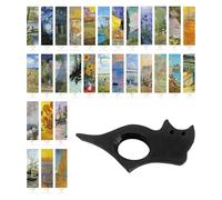 GTYHH 30 Marcadores De Pintura Al Óleo Retro, 1 Soporte De Página De Libro De Pulgar De Gato, Marcadores De Papel De Arte, Material De Lectura De Papelería para Estudiantes.