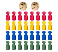 GTYHH 32 Piezas De Ajedrez Y 2 Dados, Juguete De Madera, Accesorios para Juegos De Mesa, Juego De Lanzamiento, Juguete Interactivo para El Hogar