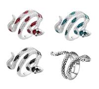 GTYHH 4 Anillos En Forma De Serpiente, Anillos De Personalidad De Moda, Anillos Retro Punk, Anillos Ajustables, Accesorios De Ropa