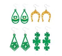 GTYHH 4 Pares De Aretes, Forma De Serie De Trébol, Aretes Navideños, Ligeros Y Fáciles De Usar, Regalos De Bendición, Accesorios para Citas Y Bodas.