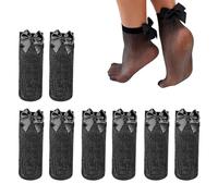 GTYHH 4 Pares De Calcetines Con Purpurina Para Mujer, Calcetines Negros Con Purpurina Para Mujer, Calcetines Con Purpurina, Calcetines Con Lazo Para Mujer, Calcetines Pop Con Purpurina