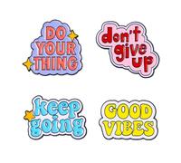 GTYHH 4 Piezas Broches De Letras, Broches Lindos, Broches De Frases Inspiradoras, Broches Creativos, Broches Decorativos