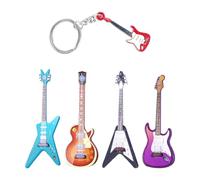 GTYHH 4 Piezas De Modelos Populares De Guitarra Eléctrica, 1 Pieza De Llaveros De Guitarra, Pequeños Modelos De Instrumentos Musicales, Adecuados para Casas De Muñecas.