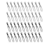 GTYHH 40 Accesorios con Cañas De Pesca, Ganchos De Pescado Que Rotan Metal, Conexión del Soporte De Pesca con Clip De Papel, Cojinete De Pescado, Giro, Plata.