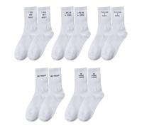 GTYHH 5 Pares De Calcetines Con Estampado De Letras, Calcetines Suaves Hasta La Pantorrilla, Calcetines De Estilo Sencillo, Calcetines Unisex, Transpirables Y Absorbentes Del Sudor