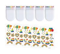 GTYHH 5 Piezas De Sabrosas, 5 Piezas De Tatuador De Arco Iris: Camuflaje De Sombreros De Garabatos De La Cara, Decoración Facial, Adecuada para Festivales Y Competiciones.