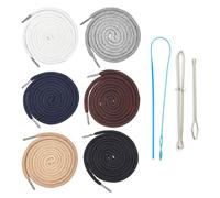 GTYHH 6 Piezas De Cordones De Colores, 1 Pieza De Enhebrador Y 2 Piezas De Clips Elásticos, Accesorios De Costura, Reemplazo para Cordones De Ropa, Accesorios De Ropa De Bricolaje