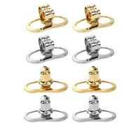 GTYHH 8 Hebillas para Tapones para Los Oídos con Soporte Anticaída, Hebilla para Los Oídos De Repuesto Hipoalergénica, Fijación Segura, Accesorios De Joyería De Bricolaje (Oro, Plata).