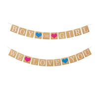 GTYHH Banderas De Bienvenida para Bebés De 2 Piezas para Hombres Y Mujeres, Pancartas para Fiestas De Bebés, Decoraciones Específicas De Género, Estilo Retro Minimalista, Regalos para Futuros Padres.