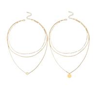GTYHH Collares Multicapa De 2 Piezas, Ajustables A Diferentes Tamaños De Cuello, Accesorios De Ropa Retro Y Versátiles, Adecuados para El Uso Diario, Desplazamientos Y Citas.