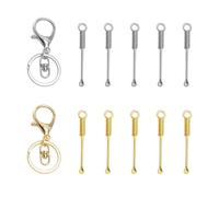 GTYHH Cuchara De Polvo De 10 Partes Y Hebillas Coles De 2 Partes, Cucharas Especiales para Tomar Polvo Médico, Cuchara De Mini Medicina De Metal, Almacén Simple Y Herramientas De Cocina.