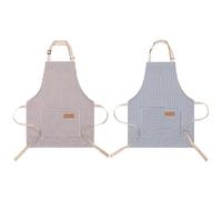 GTYHH Delantales De Cuello Halter De 2 Piezas para Niños, Delantal De Rayas Ajustable, Delantal De Pintura Y Cocina para Niños Y Niñas, Delantal Sin Mangas con Bolsillos