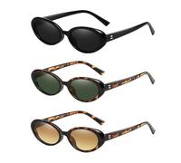 GTYHH Gafas De Sol De 3 Piezas, Gafas De Sol Clásicas, Gafas Con Estampado De Leopardo, Gafas De Sol Ovaladas De Moda Retro, Unisex, Gafas Para Exteriores