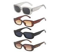 GTYHH Gafas De Sol Rectangulares De 4 Piezas, Gafas De Sol Retro, Gafas De Personalidad De Moda, Gafas De Conducción, Equipo De Viaje Al Aire Libre