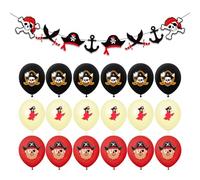 GTYHH Globos De Látex Pirata De 18 Piezas Y Bandera De 1 Pieza, Globos De Decoración De Fiesta, Accesorios Temáticos De Piratas, Accesorios De Decoración De Fiesta.