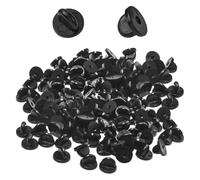 GTYHH Juego De 100 Accesorios para Broches, Soporte para Broches De Silicona, Pasador Trasero para Insignia, Pasador De Seguridad para Insignia (Negro)