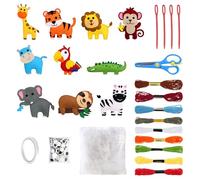 GTYHH Kit De Costura para Niños De 10 Piezas, Juguetes De Costura con Animales De La Selva, Juguetes De Costura para Niños, Juguetes De Costura para Principiantes
