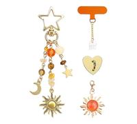 GTYHH Los Adornos De Cuentas De Estrella De Luna Y Sol De 4 Piezas, Los Collares De Cuentas De Cristal Son Ligeros Y Elees, Coles De Decoración De Llaves, Colocación Diaria.
