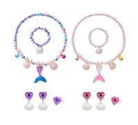 GTYHH Pulseras De 2 Piezas, Collares De 2 Piezas, Anillos De 2 Piezas Y 2 Pares De Aretes, Joyería para Niños, Joyería Linda, Joyería con Temática del Océano