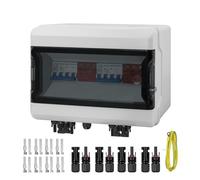 GTYORUS Caja de Conexiones Solar Fotovoltaica, IP65 Fotovoltaica DC Protección Contra Sobretensiones, Interruptor Automático Fotovoltaico 4 Cadena DC 500V con Enchufe Solar(4 en 4 fuera, 25A)