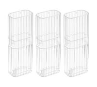 Gtziqa 3 recipientes para bastoncillos de algodón para viajes, dispensador de bastoncillos de algodón transparente y portátil, dispensador de palillos de dientes de plástico con tapa a prueba de polvo