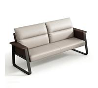 Gtzly 3 Seats Waiting Room Bench, PU Leather Couch Office Sofa with Armrests, Guest Reception Chair for Office, Apartment, Barber, Airport