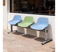 Gtzly Banco de Recepción & Comerciales, Sillas de Espera en Acero, Mobiliario Exterior para Café, Colegios y Parque de Diversiones Duradera & Funcional(Green+Blue,152cm/60in)