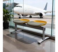 Gtzly Sedie Sala d'Attesa, Banco de Metal para Sala de Espera con Cojín, Mobiliario de Lobby & Asientos para Oficina, Banco, Hospital, Escuela y Peluquería(Yellow,100 * 51 * 49cm/39 * 20 * 19in)