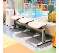 Gtzly Sedie Sala d'Attesa, Banco de Metal para Sala de Espera con Cojín, Mobiliario de Lobby & Asientos para Oficina, Banco, Hospital, Escuela y Peluquería(White,150 * 51 * 49cm/59 * 20 * 19in)