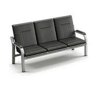 Gtzly Waiting Room Chairs with Armrest, Office Guest Reception Bench, Faux Leather Upholstered Lobby Chairs for Salon, Conference Room(Gray,170cm/67inch)