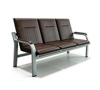 Gtzly Waiting Room Chairs with Armrest, Office Guest Reception Bench, Faux Leather Upholstered Lobby Chairs for Salon, Conference Room(Brown,119cm/48inch)