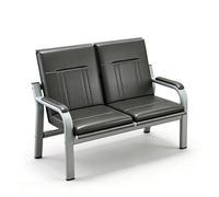Gtzly Waiting Room Chairs with Armrest, Office Guest Reception Bench, Faux Leather Upholstered Lobby Chairs for Salon, Conference Room(Gray,119cm/48inch)