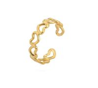 Gu Feng Anillo abierto de corazón Anillo de acero inoxidable para mujeres Anillos de dedo Joyería de amor de moda Regalo de anillo de boda estético