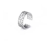 Gu Feng Anillo cuadrado de flores de Barcelona Anillos estéticos ajustables de acero inoxidable de color dorado Joyería de boda de moda Regalo