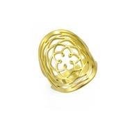 Gu Feng anillo de acero inoxidable de lujo de lujo Venus rose para mujer