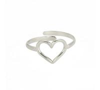 Gu Feng Anillo de corazón de acero inoxidable Anillos de dedo abiertos ajustables de color dorado Regalo de joyería minimalista para mujeres amantes