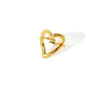 Gu Feng Anillo de corazón grande para mujer Anillo de acero inoxidable de color dorado Anillos abiertos minimalistas Joyería Regalo de San Valentín