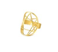 Gu Feng Anillo de Eneagrama Anillo de Acero Inoxidable Color Dorado Ajustable Anillos de Dedo Personalidad Joyería Regalo de San Valentín para Mujeres Hombres