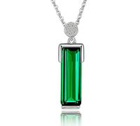 Gu Feng collar colgante de cristal verde colgante baguette de turmalina platinada de 18 quilates