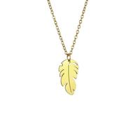 Gu Feng Collar colgante de hoja larga de acero inoxidable cadena de clavícula versátil de lujo