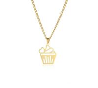 Gu Feng Collar colgante de magdalena de corazón encantador para mujeres y niñas cadenas para el cuelloRegalo de joyería para pastelero