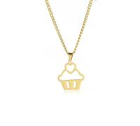 Gu Feng Collar colgante de magdalena de corazón encantador para mujeres y niñas cadenas para el cuelloRegalo de joyería para pastelero