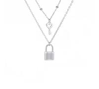 Gu Feng Llave, Candado, Colgante, Collar, Acero Inoxidable, Color Dorado, Mujeres, Doble Capa, Cadena, Collares, Joyería, Regalos de Boda