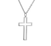 Gu Feng Versátil colgante de cruz hueca de acero inoxidable accesorios de collar para hombre y mujer