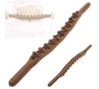 Gua Sha - Barra de masaje de madera, 31 cuentas, madera de haya, herramientas de masaje con diseño ergonómico de arco eléctrico para entusiastas del fitness, trabajadores de oficina, piernas, brazos