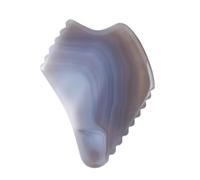 Gua Sha Board - Herramienta de masaje de jade natural de ágata gris, raspador de gouache, levantamiento facial, reduce las arrugas, cuidado de la piel