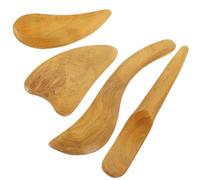 Gua Sha De Madera Rascadores de masaje madera multifunción for cara corporal, tablas Gua Sha, herramientas for el cuidado la piel, raspador, 4 Uds