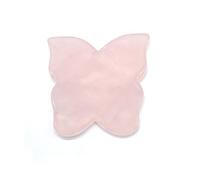 Gua Sha Guasha Tabla de masaje facial de Jade, forma de mariposa, tabla de guasha de cuarzo rosa natural, tabla de gua sha hecha a mano, herramienta de masaje de raspado de borde ultra suave,