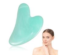 Gua-Sha-Herramienta facial de piedra natural verde - Dispositivo de masaje para rostro y cuerpo, ideal para mujeres que desean relajarse y contornear